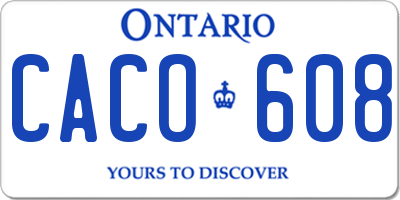 ON license plate CACO608