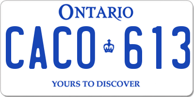 ON license plate CACO613