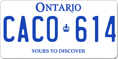 ON license plate CACO614