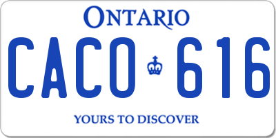 ON license plate CACO616