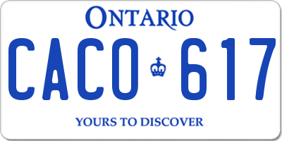 ON license plate CACO617