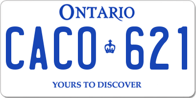 ON license plate CACO621