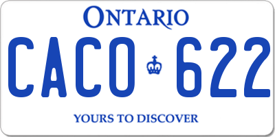 ON license plate CACO622