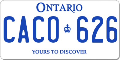 ON license plate CACO626