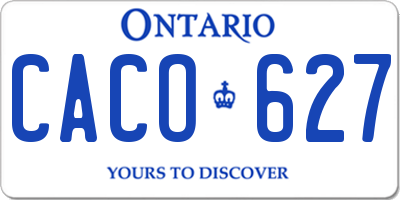 ON license plate CACO627