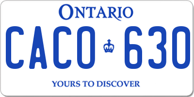 ON license plate CACO630