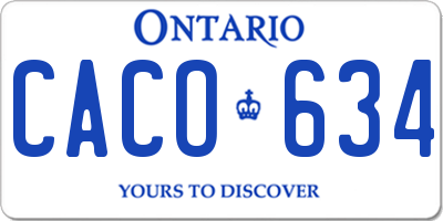 ON license plate CACO634