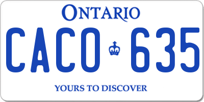 ON license plate CACO635