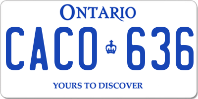 ON license plate CACO636