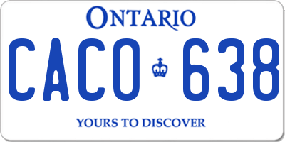 ON license plate CACO638