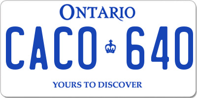 ON license plate CACO640