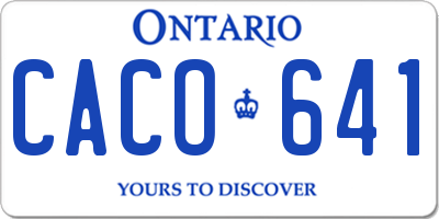 ON license plate CACO641