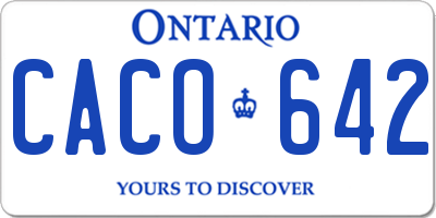 ON license plate CACO642