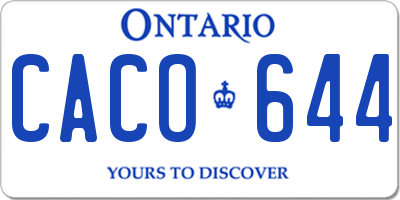 ON license plate CACO644