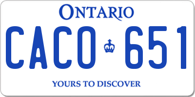 ON license plate CACO651