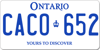 ON license plate CACO652