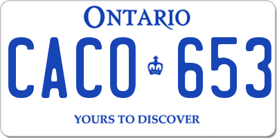 ON license plate CACO653