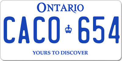 ON license plate CACO654