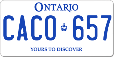 ON license plate CACO657