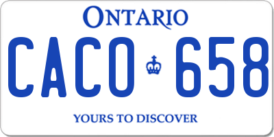 ON license plate CACO658