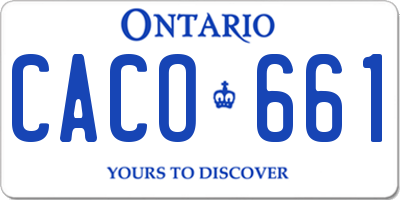 ON license plate CACO661