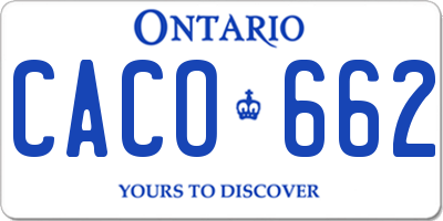 ON license plate CACO662