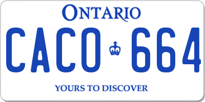 ON license plate CACO664