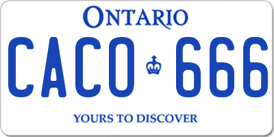 ON license plate CACO666