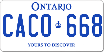 ON license plate CACO668