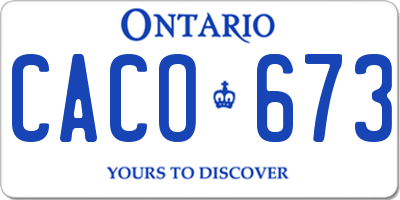 ON license plate CACO673