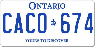 ON license plate CACO674