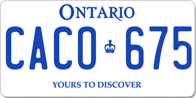 ON license plate CACO675