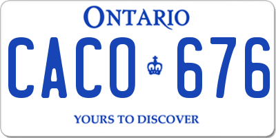 ON license plate CACO676