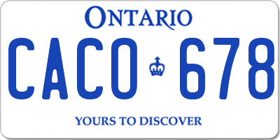 ON license plate CACO678