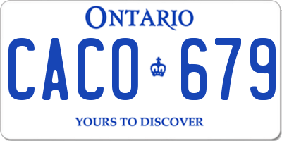 ON license plate CACO679