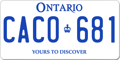 ON license plate CACO681