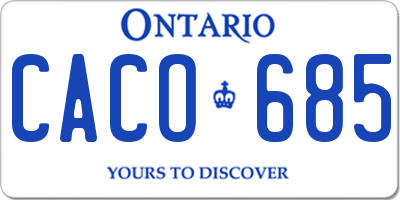 ON license plate CACO685