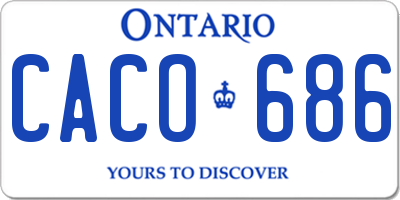 ON license plate CACO686