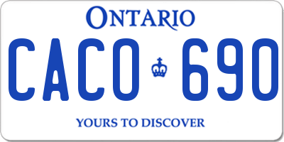 ON license plate CACO690