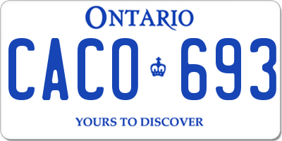 ON license plate CACO693