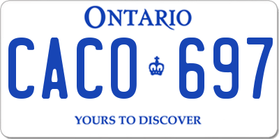 ON license plate CACO697