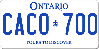 ON license plate CACO700