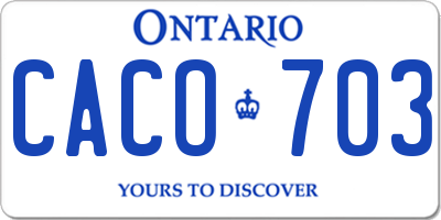 ON license plate CACO703