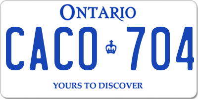 ON license plate CACO704