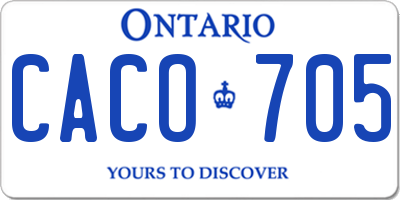 ON license plate CACO705