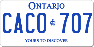 ON license plate CACO707