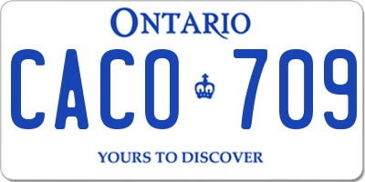 ON license plate CACO709