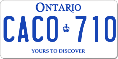 ON license plate CACO710