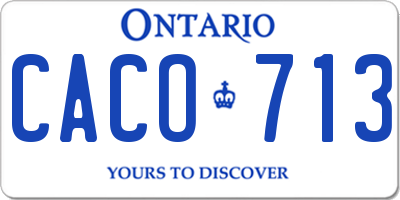 ON license plate CACO713