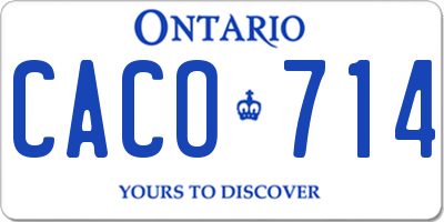 ON license plate CACO714